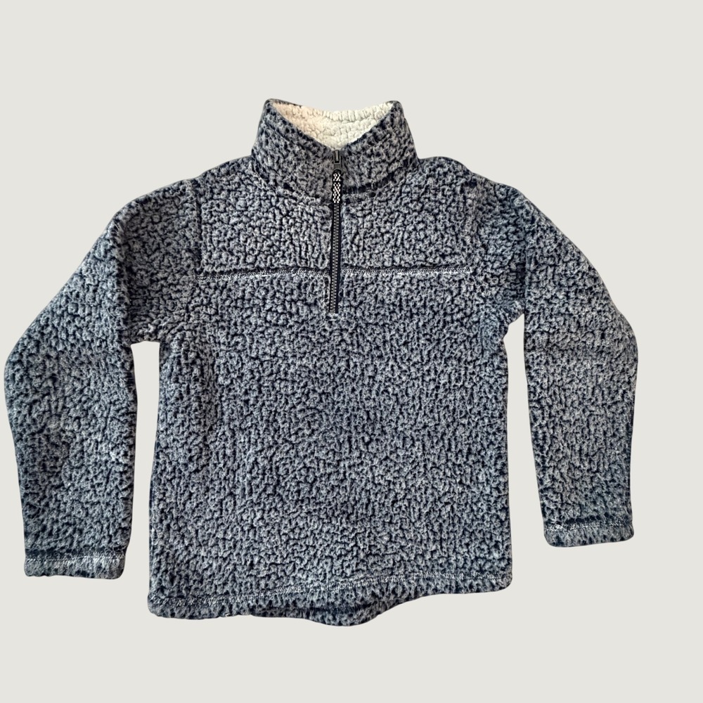 Wonder Nation Boys Fleece Quarter Zip Pullover Blue Sherpa Jacket Size S 6-7